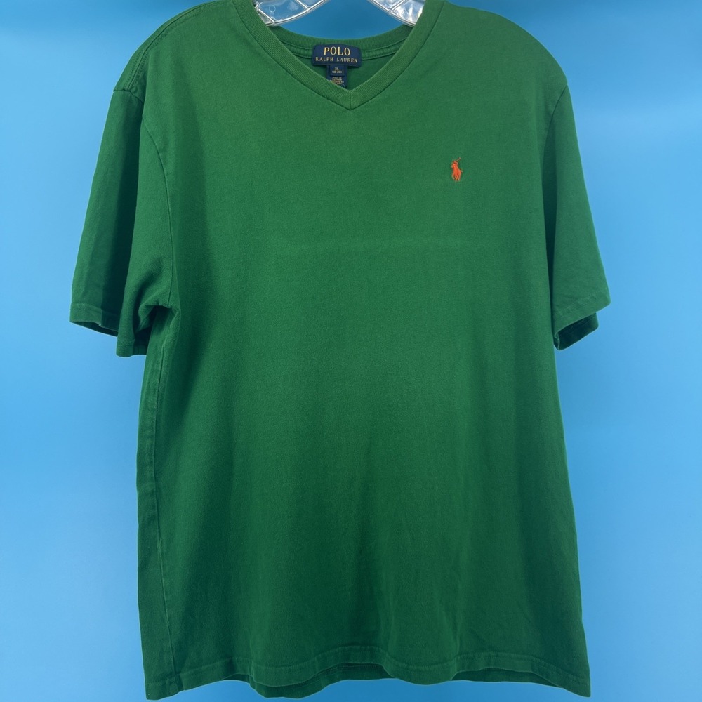 Vintage Ralph Lauren Polo Distressed‎ T Shirt Green Small - Picture 2 of 6